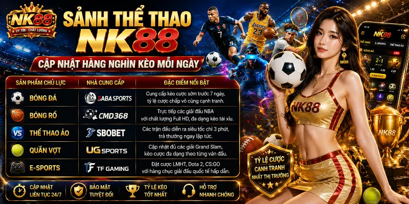 Home 18 Sảnh thể thao NK88 cập nhật hàng nghìn kèo mỗi ngày